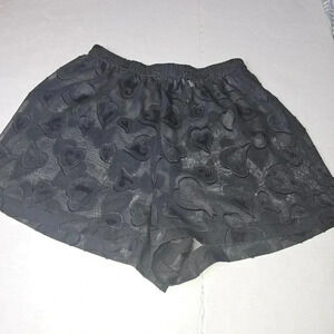 Victoria Secrets Black Sheer Lingerie Shorts  with Hearts SZ Xs